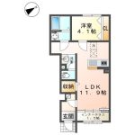 1LDK(洋4.1、LDK11.9)(間取) 1LDK(洋4.1、LDK11.9)(間取)