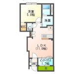 1LDK（洋6、LDK11.8）(間取)