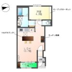 1LDK(洋4.3、LDK13.7)(間取) 1LDK(洋4.3、LDK13.7)(間取)