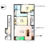 1LDK（洋4.3、LDK13.7）(間取)