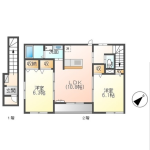 2LDK(洋6.3、洋6.1、LDK10.8)(間取) 2LDK(洋6.3、洋6.1、LDK10.8)(間取)