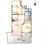 2LDK(洋7.3、洋5.1、LDK14)(間取) 2LDK(洋7.3、洋5.1、LDK14)(間取)