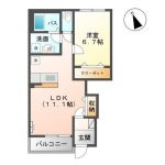 1LDK（洋6.7、LDK11.1）(間取)