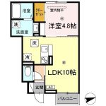 LDK10帖、洋室4.8帖(間取)