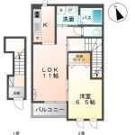 間取り　1LDK（洋6.5帖、LDK11帖）(間取)