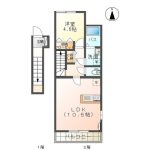 1LDK(洋4.6、LDK10.5)(間取) 1LDK(洋4.6、LDK10.5)(間取)