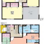 １F床面積：49.41㎡、２F床面積：51.03㎡（ﾙｰﾌﾊﾞﾙｺﾆｰ面積含む）(間取)