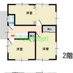 2階は洋室3部屋です。(間取)