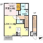 LDK11.5帖、洋室4.8帖(間取) LDK11.5帖、洋室4.8帖(間取)