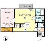 LDK12.1帖、洋室6.1帖(間取)