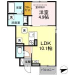 LDK10.1帖、洋室4.9帖(間取)