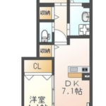 1DK(洋4.1、DK7.1)(間取) 1DK(洋4.1、DK7.1)(間取)