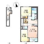 2LDK（洋4.2、洋5.5、LDK10.1）(間取)