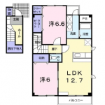 2LDK(洋6・洋6.6・LDK12.7)です。(間取) 2LDK(洋6・洋6.6・LDK12.7)です。(間取)