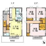 LDK14.1・洋8.1・洋5.4・洋5.3 (間取)